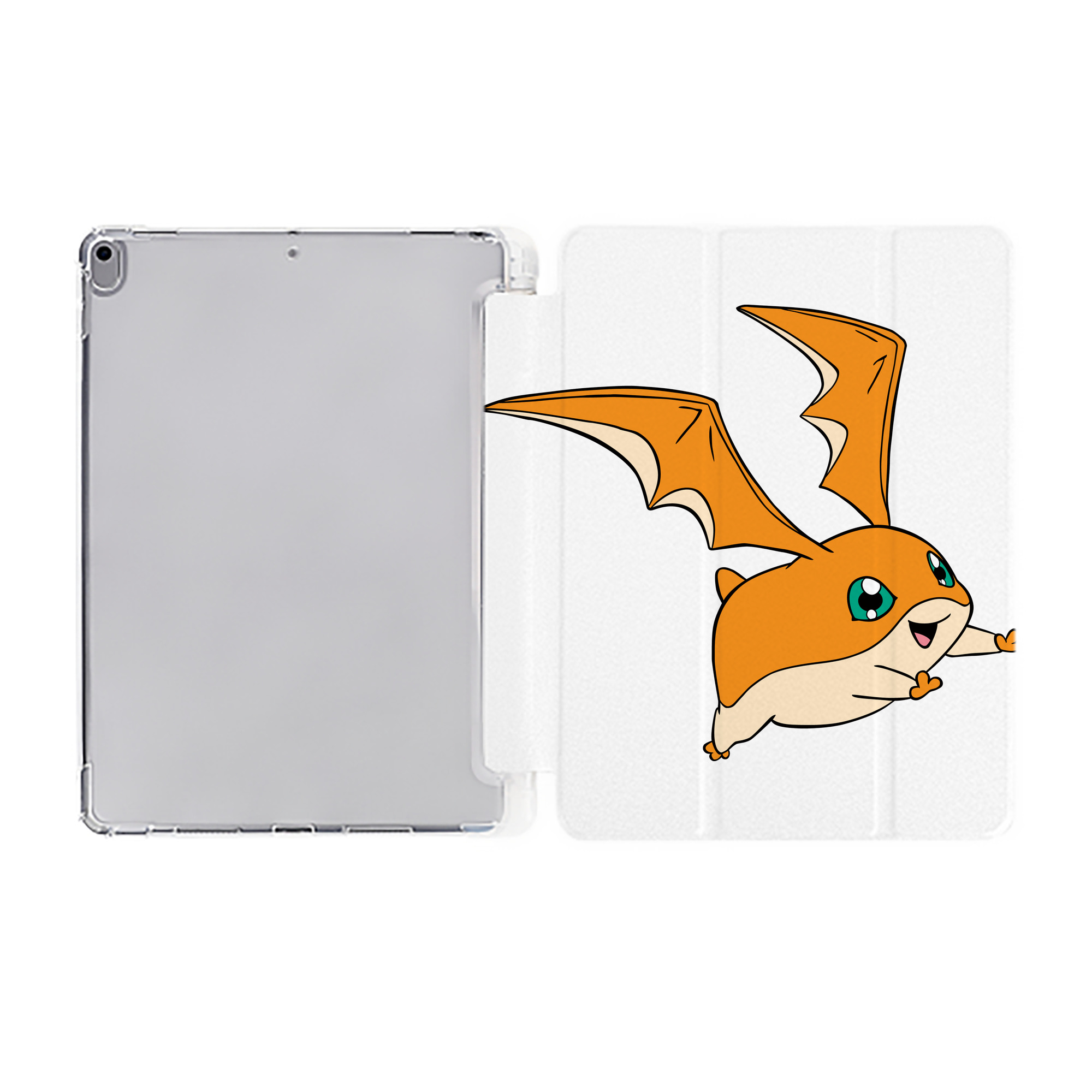 （画像用） Digimon デジタルモンスター/デジモン IPad ケース ペン収納付き 三つ折りスタンド PUレザー×シリコン 対応機種9.5/10.5/10.9インチ